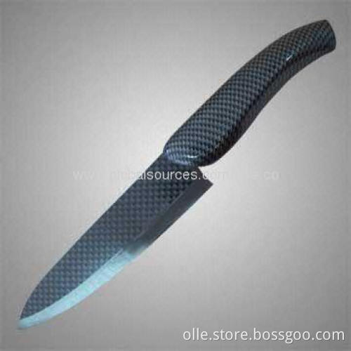 Carbon Fiber Strips Handle and Stained Paper Kitchen Knife